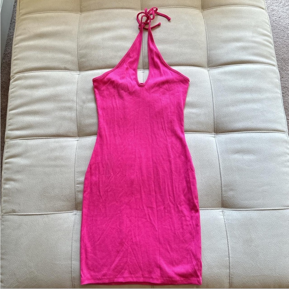 Target pink bodycon halter dress size XS